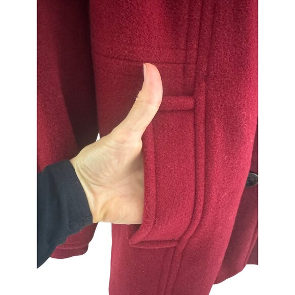 Mackintosh Red Wool-Blend Lined Coat w/Pockets Size S Peacoat Single Breasted - Picture 6 of 11